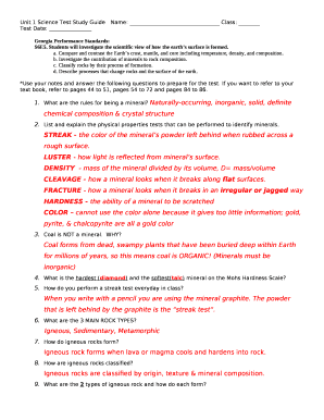 Unit 1 Science Test Study GuideName: Class: