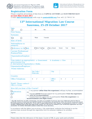 Please complete all sections of this form in CAPITAL LETTERS and ELECTRONICALLY
