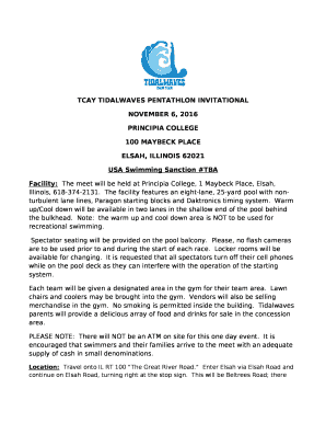 USA Swimming Sanction #TBA