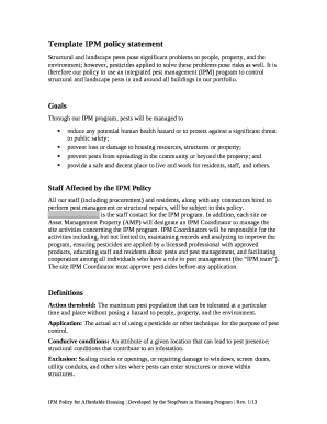 Template IPM policy statement