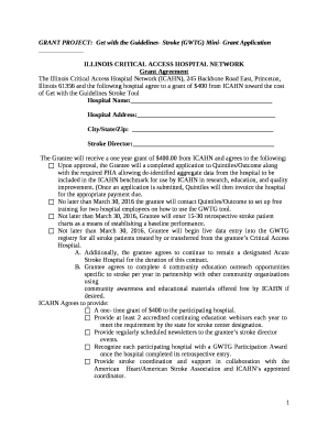 GRANT PROJECT:Get with the Guidelines- Stroke (GWTG) Mini- Grant Application