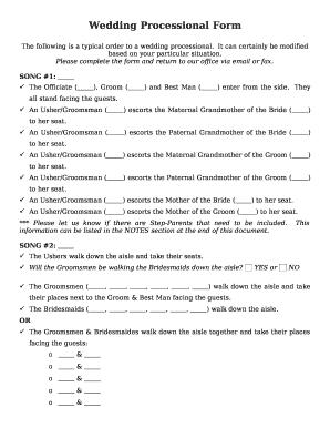 Wedding Processional Form