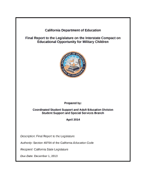 Final Report to the Legislature on the Interstate Compact on