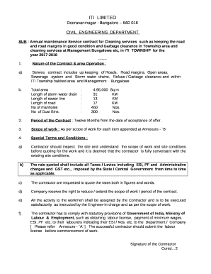 SUB : Annual maintenance Service contract for Cleaning servicessuch as keeping the road
