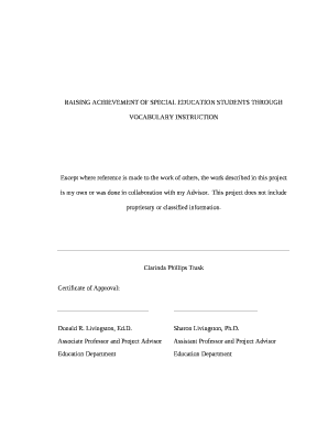 RAISING ACHIEVEMENT OF SPECIAL EDUCATION STUDENTS THROUGH VOCABULARY INSTRUCTION