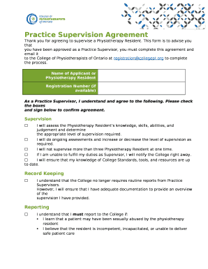Practice Supervision Agreement