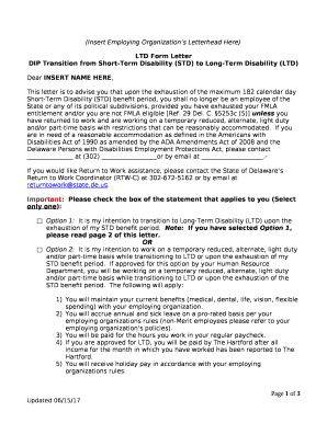 DIP Transition from Short-Term Disability (STD) to Long-Term Disability (LTD)