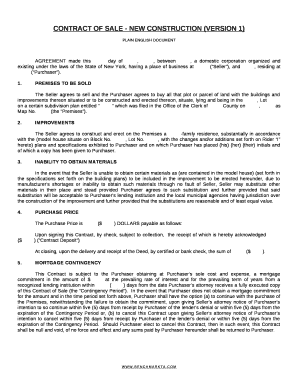 New Construction Contract of Sale