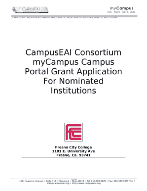 CampusEAI Consortium myCampus Campus Portal Grant Application For Nominated Institutions
