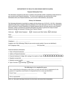 The information requested on this form is needed to electronically transfer competition award amounts to your account at your financial institution