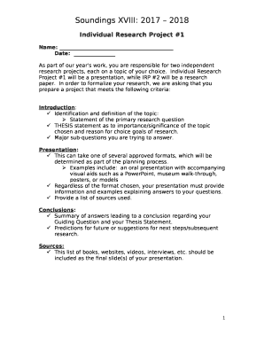 individual research project york