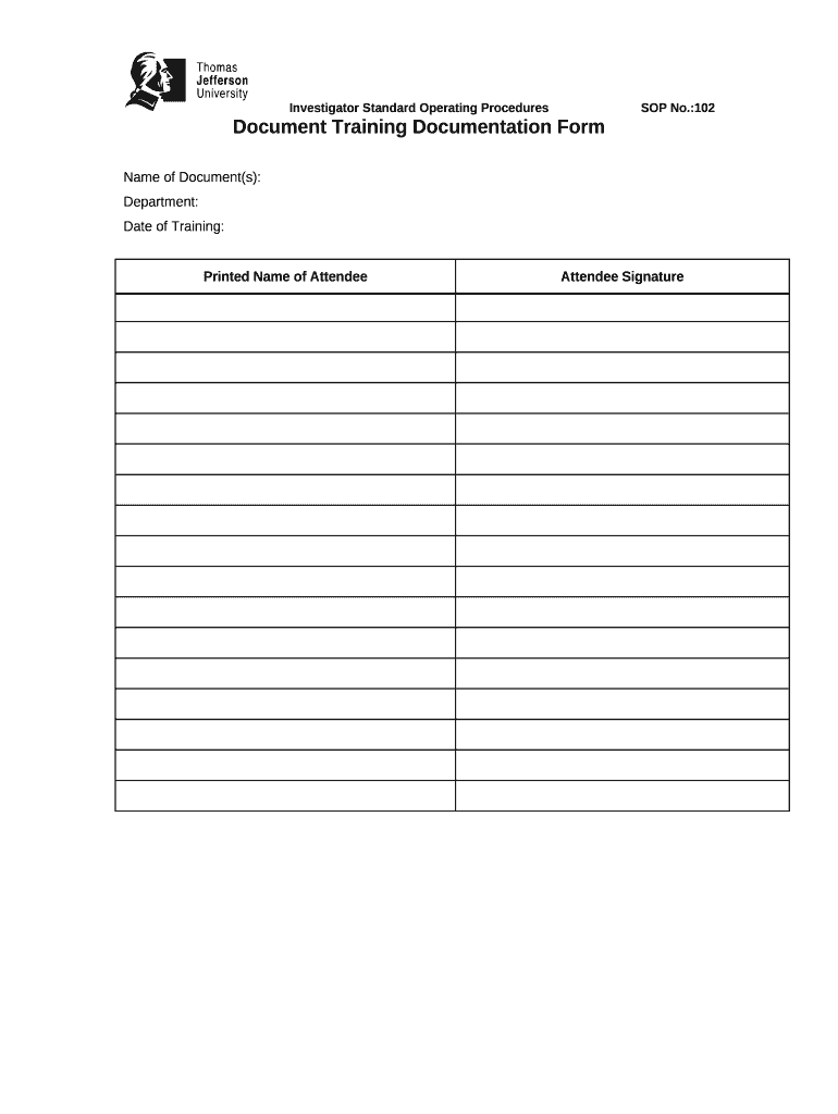 Document Training Documentation Doc Template | pdfFiller