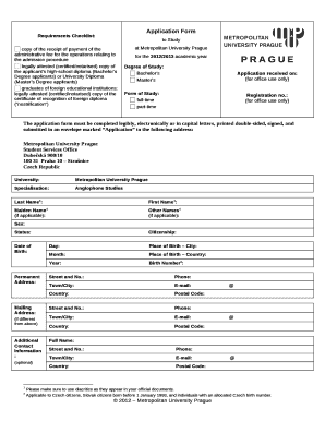 Requirements Checklist: