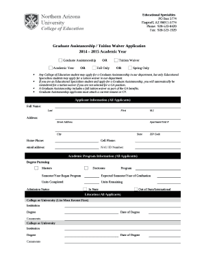 Graduate AssistanceshipOR Tuition Waiver