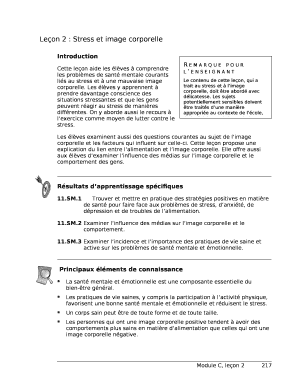 Remplissable Leon 2: Stress et image corporelle