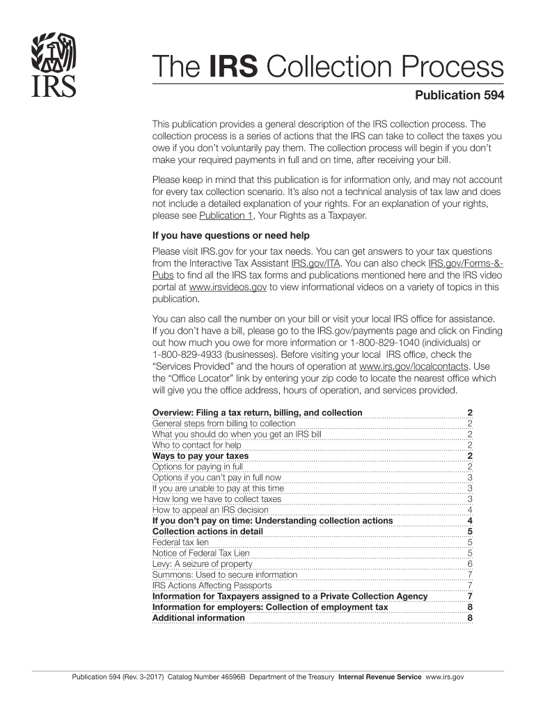 irs publication 594 2017 form Preview on Page 1