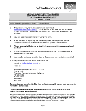 Notes for making comments about LDF documents