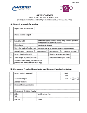 (In the framework of the bilateral Agreement between NAFOSTED and FWO)