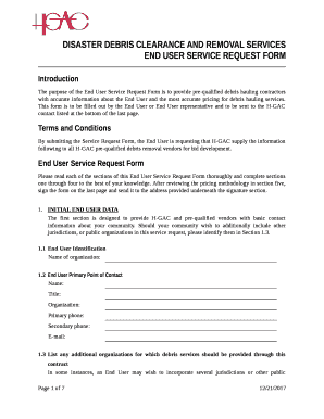END USER SERVICE REQUEST FORM