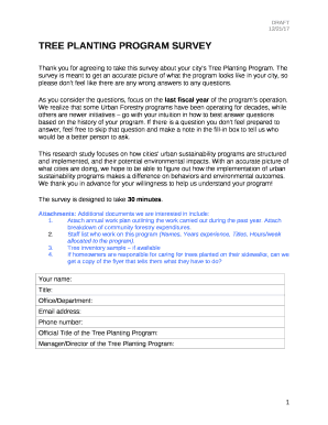 TREE PLANTING PROGRAM SURVEY