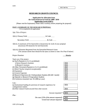 Application Form (GRF1)