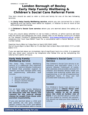 Early Help Family Wellbeing & Childrens Social Care Referral Form