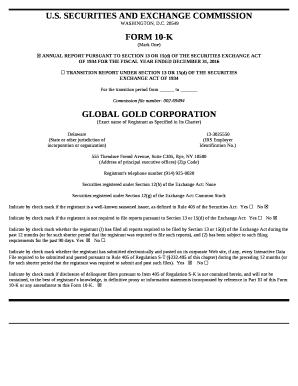 OF 1934 FOR THE FISCAL YEAR ENDED DECEMBER 31, 2016