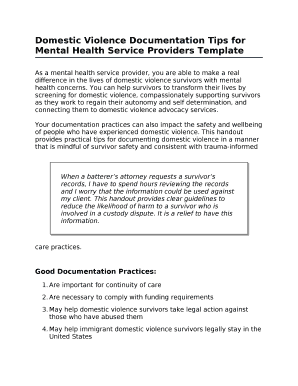 Domestic Violence Documentation Tips for