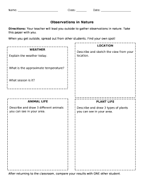 Observations in Nature