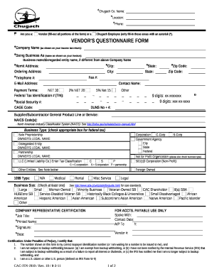 Are you a:Vendor (fill-out all portions of the form) or aChugach Employee (only fill-in those areas with an asterisk (*)