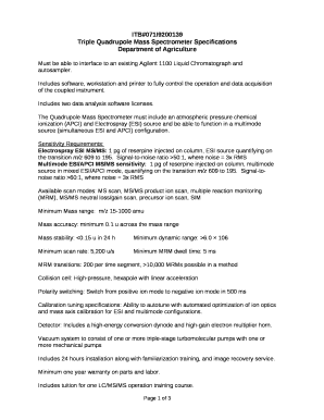 Triple Quadrupole Mass Spectrometer Specifications Doc Template | pdfFiller