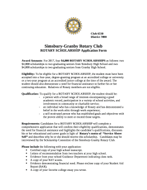 ROTARY SCHOLARSHIP Application Form