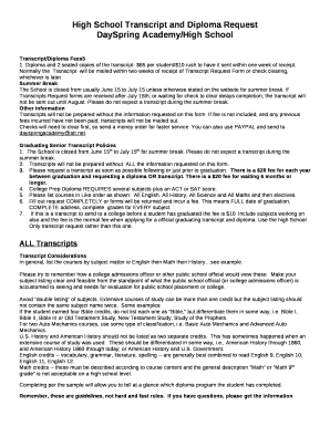 Transcript/Diploma Fees5