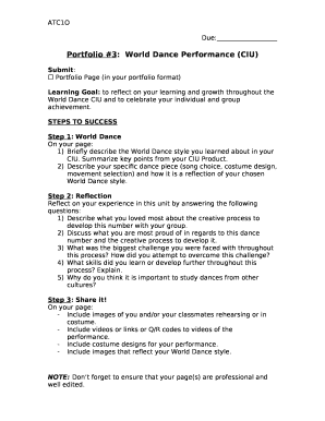 Portfolio #3:World Dance Performance (CIU)