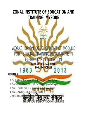 ZONAL INSTITUTE OF EDUCATION AND TRAINING, MYSORE