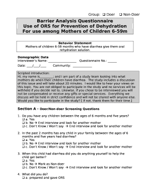 Use of ORS for Prevention of Dehydration