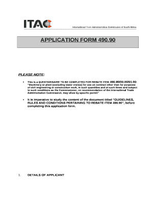 APPLICATION FORM 490