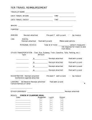 FER TRAVEL REIMBURSEMENT