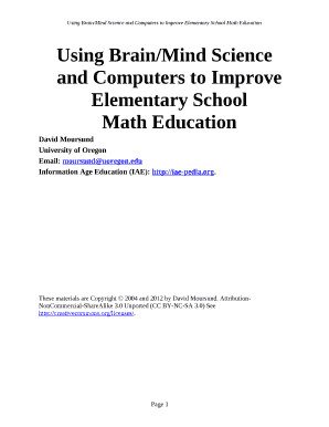 Using Brain/Mind Science and Computers to Improve Elementary School