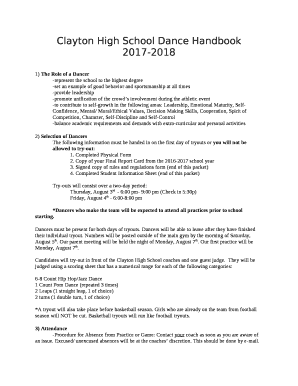 Clayton High School Dance Handbook