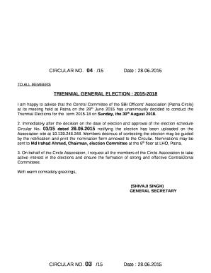 Immediately after the decision on the date of election and approval of the election schedule Circular No