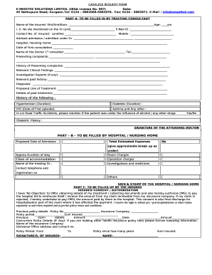 CASHLESS REQUEST FORM