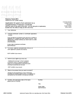 Patents Form SP4