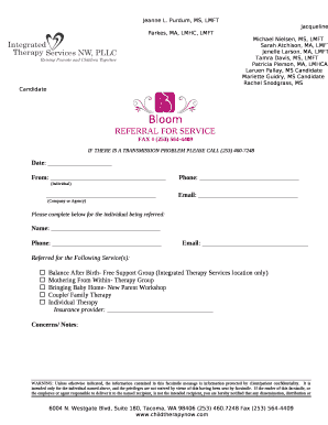 REFERRAL FOR SERVICE