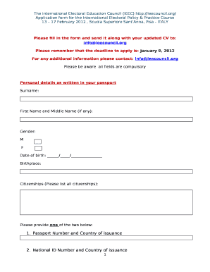 fillable online please fill in the form and send it along with your updated cv