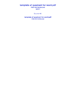 template of quadrant for word