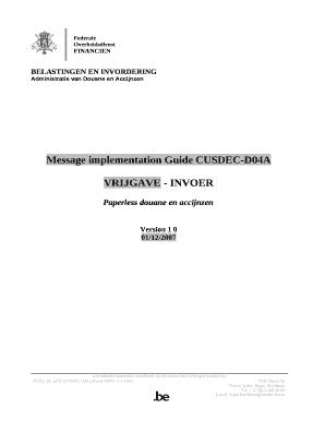 Message implementation Guide CUSDEC-D04A