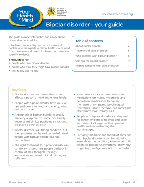 Fillable Online Bipolar disorder - your guide Fax Email Print - pdfFiller