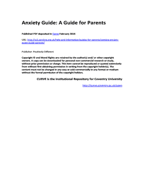Fillable Online Anxiety Guide: A Guide for Parents Fax Email Print ...