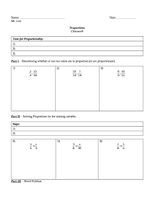 Tests for Proportionality: